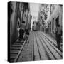 View Showing a Typical Street Scene in Lisbon-Bernard Hoffman-Stretched Canvas