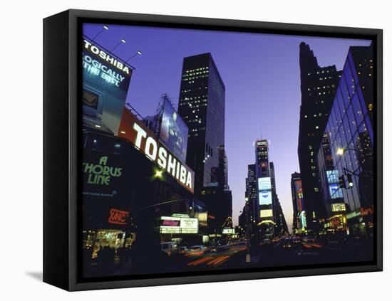 View Showing Buildings and Electric Signs in Times Square Seen from Duffy Square-Ted Thai-Framed Stretched Canvas