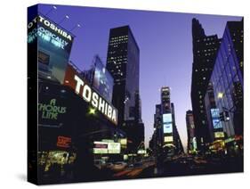 View Showing Buildings and Electric Signs in Times Square Seen from Duffy Square-Ted Thai-Stretched Canvas