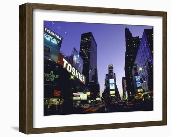 View Showing Buildings and Electric Signs in Times Square Seen from Duffy Square-Ted Thai-Framed Photographic Print