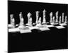 View Showing Chess Pieces with Faces Carved Into Them-David Scherman-Mounted Photographic Print