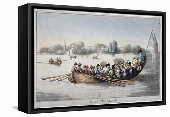 View Showing Figures in a Rowing Boat on the Thames at Chelsea Reach, London, 1799-Thomas Rowlandson-Framed Stretched Canvas