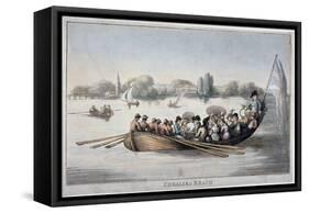 View Showing Figures in a Rowing Boat on the Thames at Chelsea Reach, London, 1799-Thomas Rowlandson-Framed Stretched Canvas