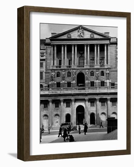 View Showing the Exterior of the Bank of Exchange-Hans Wild-Framed Photographic Print