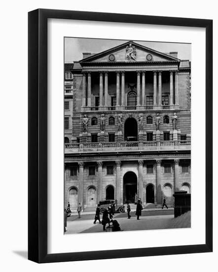View Showing the Exterior of the Bank of Exchange-Hans Wild-Framed Photographic Print