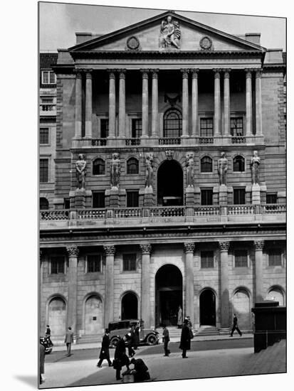 View Showing the Exterior of the Bank of Exchange-Hans Wild-Mounted Photographic Print