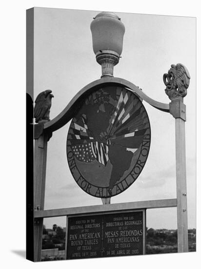 View Showing Where the Us and Mexico Meet on the Bridge at Laredo-Carl Mydans-Stretched Canvas