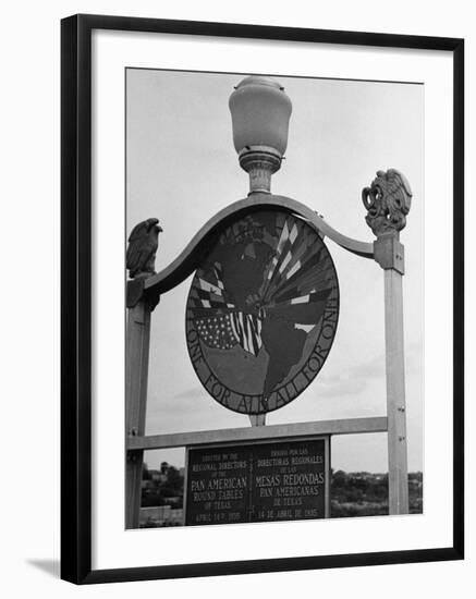 View Showing Where the Us and Mexico Meet on the Bridge at Laredo-Carl Mydans-Framed Photographic Print