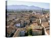 View South from Guinici Tower of City Rooftops and Cathedral, Lucca, Tuscany, Italy-Richard Ashworth-Stretched Canvas