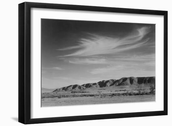 View South from Manzanar to Alabama Hills-Ansel Adams-Framed Art Print