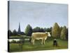 View Surrounding Paris-Henri Rousseau-Stretched Canvas