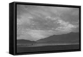 View Sw over Manzanar, Dust Storm-Ansel Adams-Framed Stretched Canvas