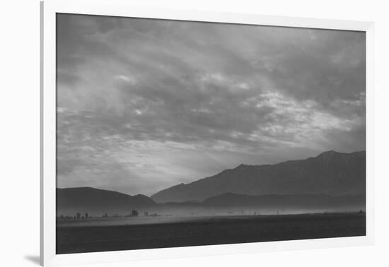 View Sw over Manzanar, Dust Storm-Ansel Adams-Framed Art Print