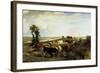 View Taken from Plateau of Suresnes, 1856-Constant Troyon-Framed Giclee Print