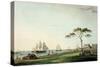 View Taken on the Esplanade, Calcutta, Plate I from "Oriental Scenery", Published 1797-Thomas Daniell-Stretched Canvas