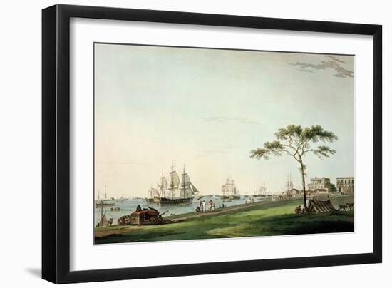 View Taken on the Esplanade, Calcutta, Plate I from "Oriental Scenery", Published 1797-Thomas Daniell-Framed Giclee Print