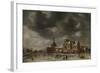 View the Blauwpoort Leiden in Winter-Abraham Beerstraten-Framed Art Print