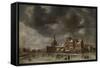 View the Blauwpoort Leiden in Winter-Abraham Beerstraten-Framed Stretched Canvas