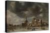 View the Blauwpoort Leiden in Winter-Abraham Beerstraten-Stretched Canvas