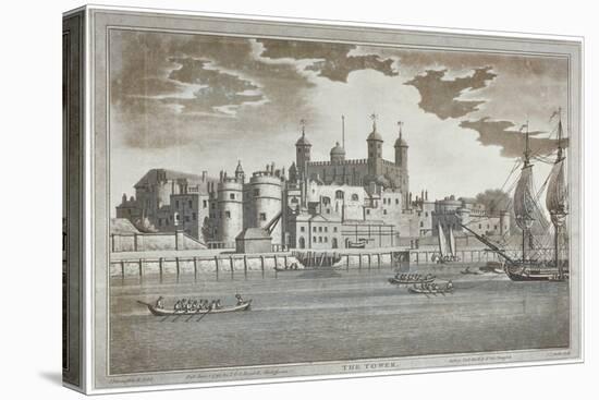 View the Tower of London from the River Thames with Boats on the River, 1795-Joseph Constantine Stadler-Stretched Canvas