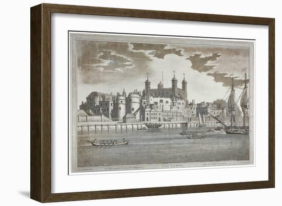 View the Tower of London from the River Thames with Boats on the River, 1795-Joseph Constantine Stadler-Framed Giclee Print