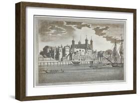 View the Tower of London from the River Thames with Boats on the River, 1795-Joseph Constantine Stadler-Framed Giclee Print