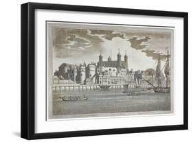 View the Tower of London from the River Thames with Boats on the River, 1795-Joseph Constantine Stadler-Framed Giclee Print