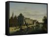 View the Waag at the Spaarne in Haarlem-Gerrit Adriaensz Berckheyde-Framed Stretched Canvas