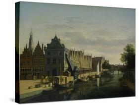 View the Waag at the Spaarne in Haarlem-Gerrit Adriaensz Berckheyde-Stretched Canvas