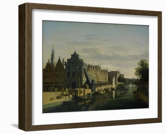 View the Waag at the Spaarne in Haarlem-Gerrit Adriaensz Berckheyde-Framed Art Print