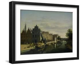 View the Waag at the Spaarne in Haarlem-Gerrit Adriaensz Berckheyde-Framed Art Print