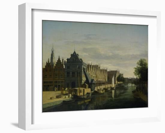 View the Waag at the Spaarne in Haarlem-Gerrit Adriaensz Berckheyde-Framed Art Print