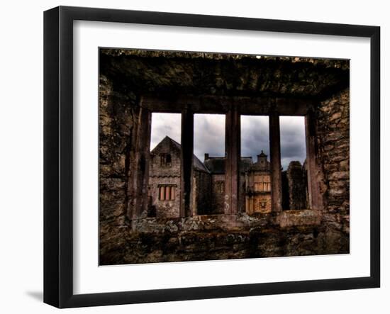 View Through a Stone Window of Ruined Castle-Clive Nolan-Framed Photographic Print