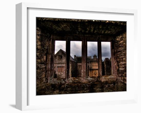 View Through a Stone Window of Ruined Castle-Clive Nolan-Framed Photographic Print