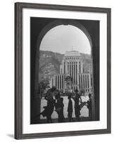 View Through Archway Toward Hong Kong-Shanghai Bank-null-Framed Photographic Print