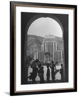 View Through Archway Toward Hong Kong-Shanghai Bank-null-Framed Photographic Print