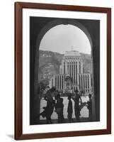 View Through Archway Toward Hong Kong-Shanghai Bank-null-Framed Photographic Print