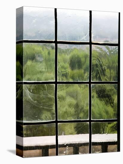 View Through Old Window Panes-Felipe Rodriguez-Stretched Canvas