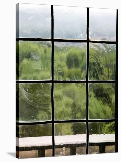 View Through Old Window Panes-Felipe Rodriguez-Stretched Canvas