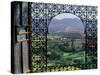 View through Ornate Iron Grille (Moucharabieh), Morocco-Merrill Images-Stretched Canvas