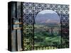 View through Ornate Iron Grille (Moucharabieh), Morocco-Merrill Images-Stretched Canvas