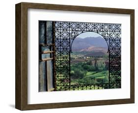 View through Ornate Iron Grille (Moucharabieh), Morocco-Merrill Images-Framed Photographic Print