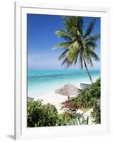 View Through Palm Trees Towards Beach and Indian Ocean, Jambiani, Island of Zanzibar, Tanzania-Lee Frost-Framed Photographic Print