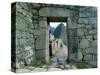 View Through Stone Doorway of the Inca Ruins of Machu Picchu in the Andes Mountains, Peru-Jim Zuckerman-Stretched Canvas