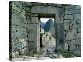 View Through Stone Doorway of the Inca Ruins of Machu Picchu in the Andes Mountains, Peru-Jim Zuckerman-Stretched Canvas