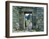 View Through Stone Doorway of the Inca Ruins of Machu Picchu in the Andes Mountains, Peru-Jim Zuckerman-Framed Photographic Print