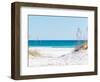 View through the Dunes to the Blue Ocean of Pensacola Beach-Sonja Filitz-Framed Photographic Print