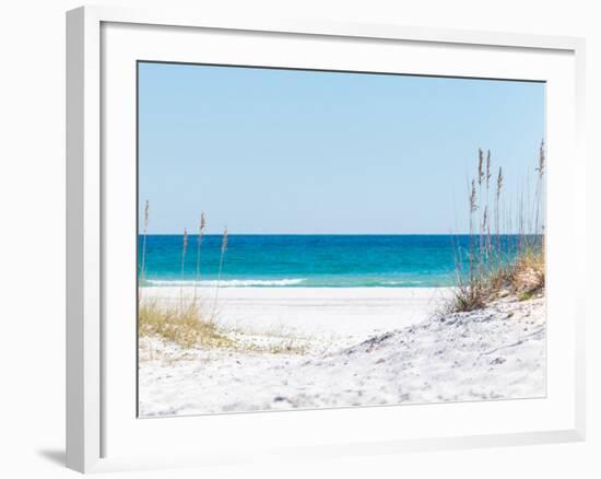 View through the Dunes to the Blue Ocean of Pensacola Beach-Sonja Filitz-Framed Photographic Print