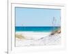 View through the Dunes to the Blue Ocean of Pensacola Beach-Sonja Filitz-Framed Photographic Print