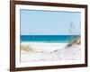 View through the Dunes to the Blue Ocean of Pensacola Beach-Sonja Filitz-Framed Photographic Print